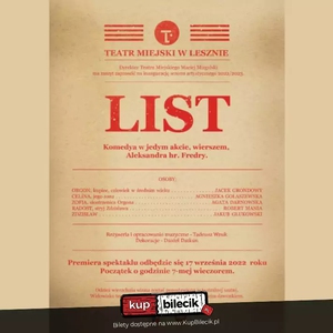 Teatr: List - Komedya w jednym akcie, wierszem Aleksandra hr. Fredry