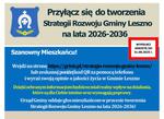 Przyłącz się do tworzenia Strategii Rozwoju gminy Leszno na lata 2026-2036
